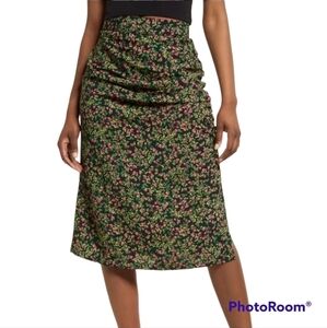Vero Moda Black Floral Midi Skirt